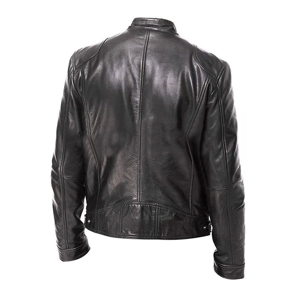 Cafe Racer Mens Motorcycle Leather Jacket
