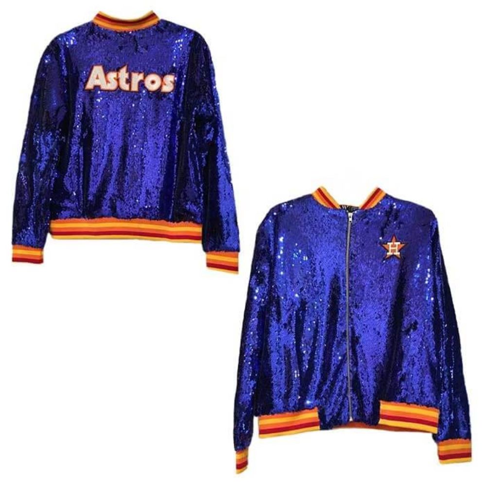 Astros Sequin Jacket  Astros Blue Sequin Jacket – STYLO ZONE
