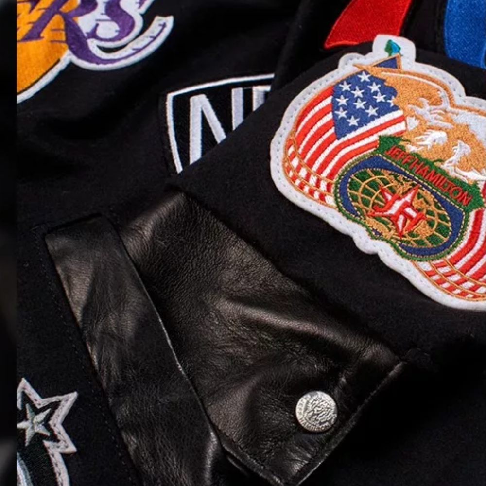 NBA Collage Patch Bomber Jacket