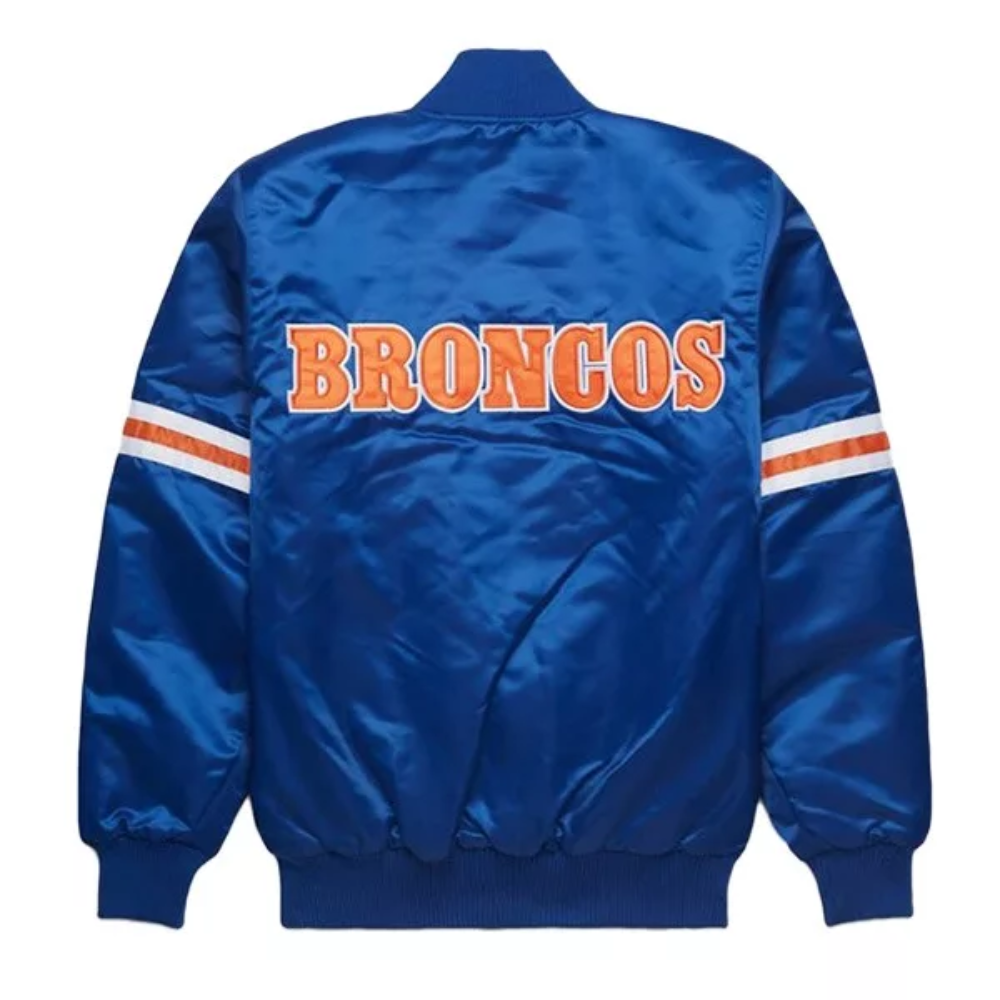 Nfl Vintage Denver Broncos Blue Satin Jacket