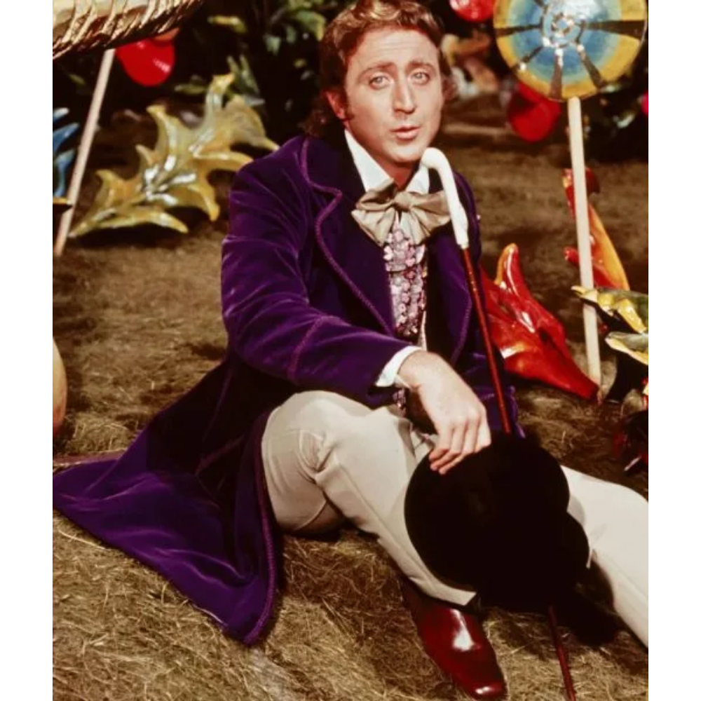 Timothée Chalamet Purple Velvet Willy Wonka Coat
