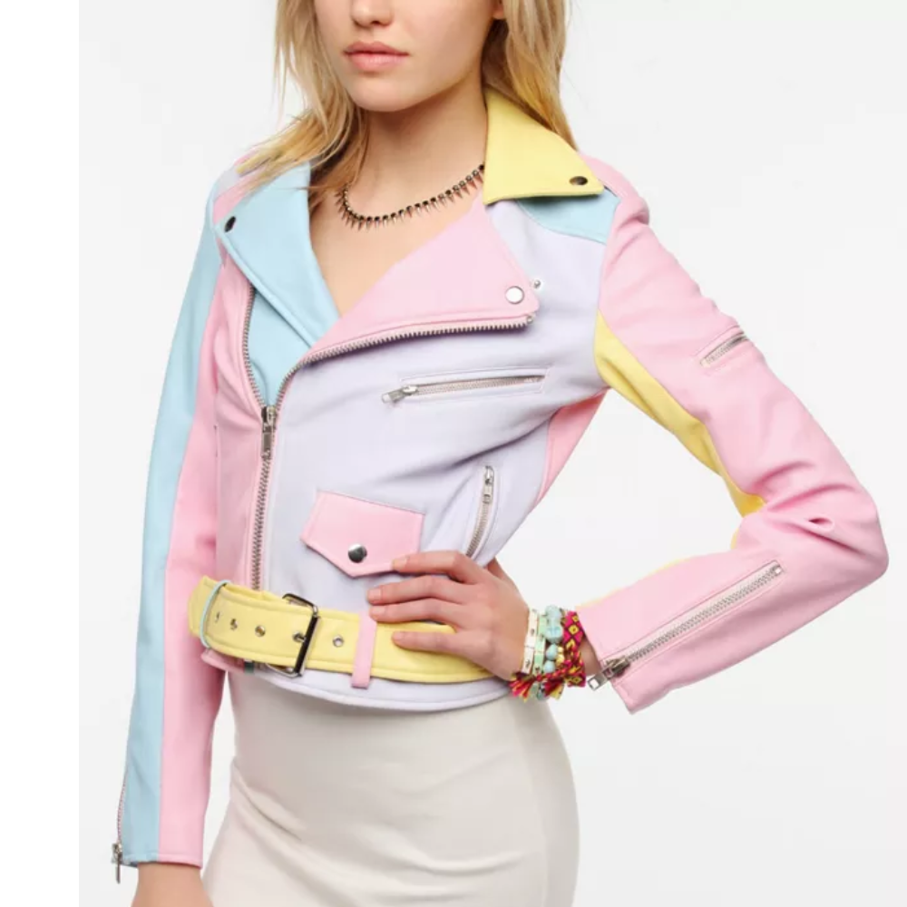 Rainbow Pastel Moto Jacket
