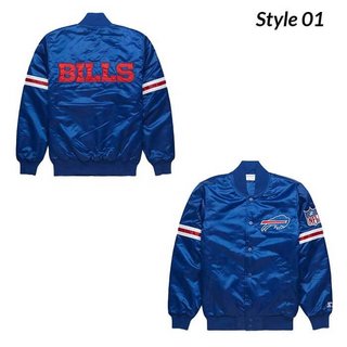 90s Mens buffalo Blue Red Satin Jacket