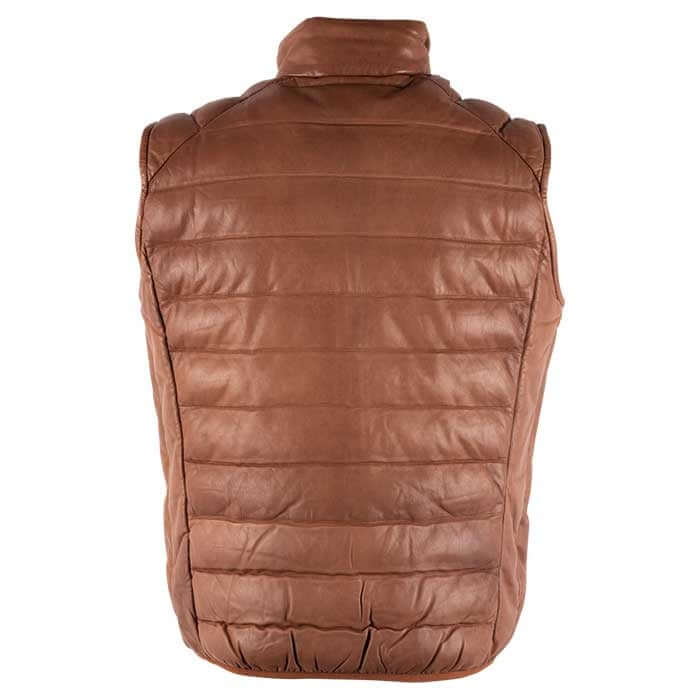 luxurious quilted leather puffer vest 