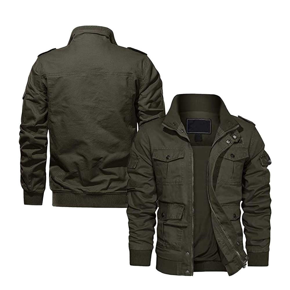 Men's Army Green Military Cargo Jacket